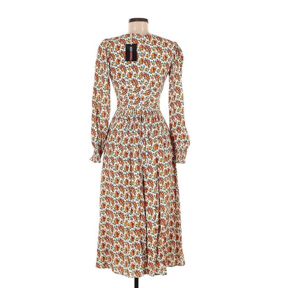 Coco Fennell Dolly Midi Dress in Oranges UK6/US2 NWT - Picture 3 of 6